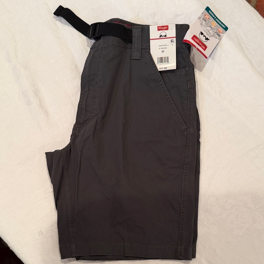 Wrangler Charcoal Outdoor Belted Shorts